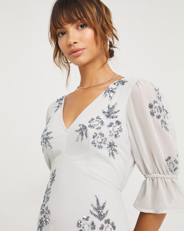 Joanna Hope Floral Sequin Midi Dress