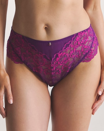 Ann Summers Sexy Lace Planet Two Tone High Waist Brazillian Dark Purple