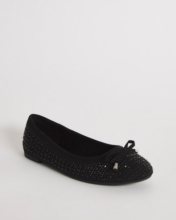 Charlize Embellished Ballerina Shoes Wide E Fit Simply Comfort