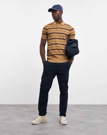 Textured Stripe Knitted Polo