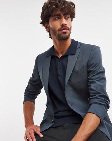 Navy Cotton Short Sleeve Knit Polo