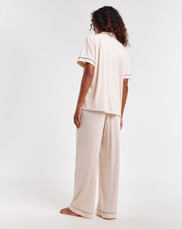 Pretty Secrets Supersoft Ribbed Button Through Pyjama Set