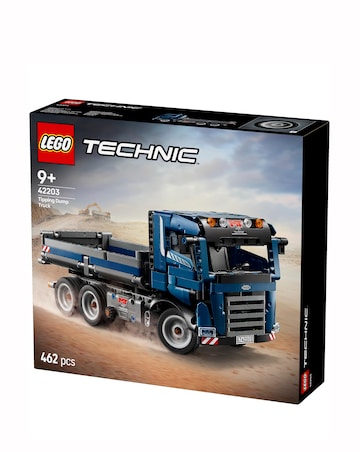 LEGO Technic Tipping Dump Truck Toy Set for Kids Construction Vehicle 42203