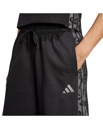 adidas Wide Leg Leopard Print 3 Stripe Jogger