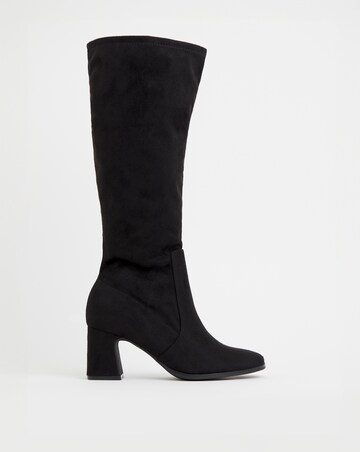 Chana Heeled Stretch Boots Wide E Fit Curvy Plus to Extra Curvy Plus Calf
