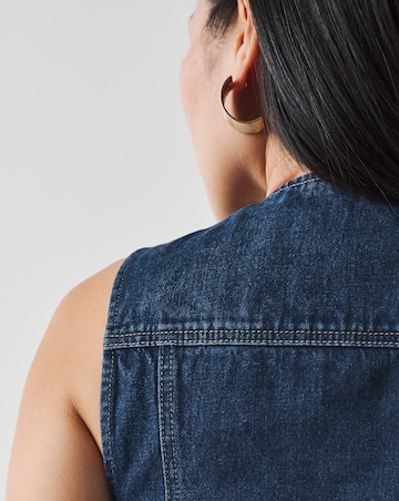 Indigo Denim Longline Waistcoat