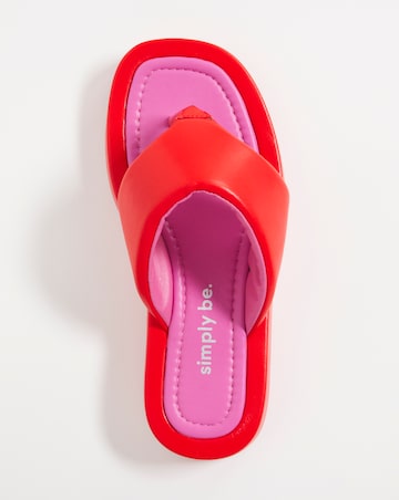 Shalia Volume Toe Post Flat Sandals Ex Wide Fit Simply Comfort