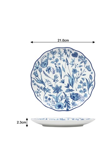 Waterside 16 Piece Blue Floral Dinner Set