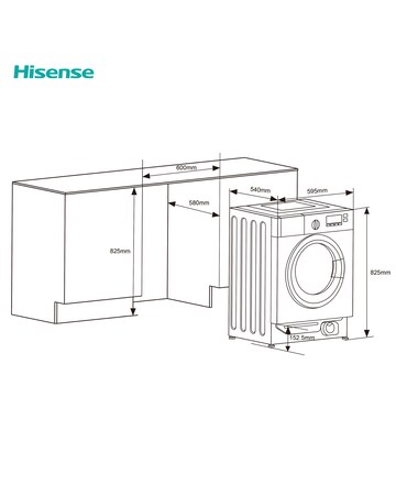 Hisense 3 Series WF3M741BWI Integrated 7kg Washing Machine 1400rpm White
