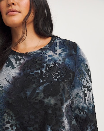Joe Browns Blue Devore Hanky Hem Tunic