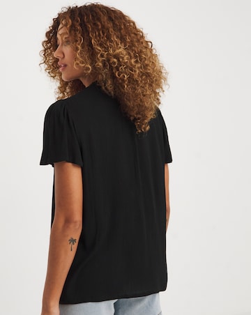Crinkle Ladder Insert Blouse