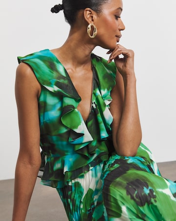 Joanna Hope Ruffle Pleated Dress