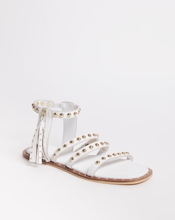 Leather Tassle Detail Sandal - Extra Wide Fit (EEE)