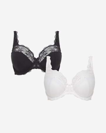 2 Pack Ella Lace Wired Non Padded Balcony Bras B-F