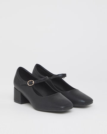 Heavenly Soles Patricia Block Heel Mary Janes - Extra Wide Fit (EEE)