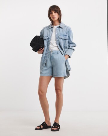 Blue Lyocell Shorts