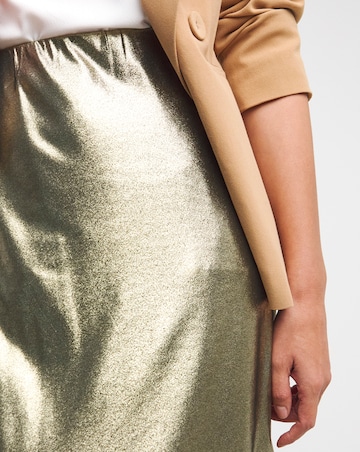Gold Metallic Jersey Maxi Skirt