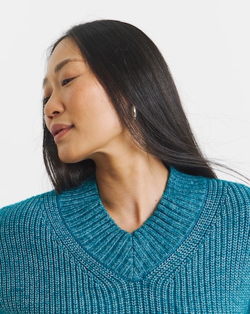 Teal V Neck Jumper