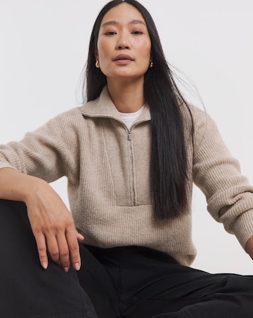 Oatmeal Half Zip Jumper
