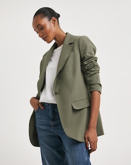 Straight Fit Twill Blazer