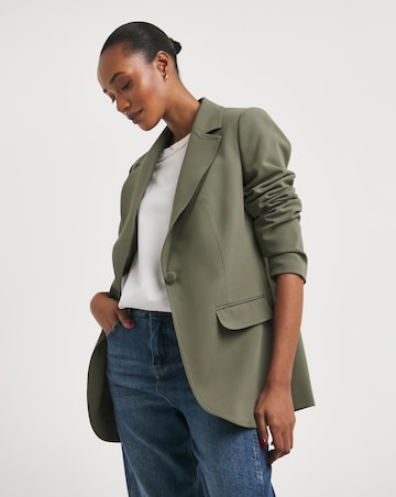 Straight Fit Twill Blazer