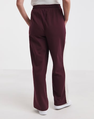 Burgundy Side Stripe Wide Leg Joggers