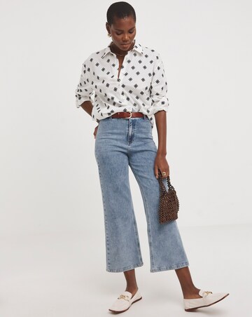 Contrast Broderie Shirt