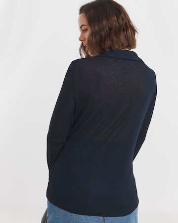 Sheer Button Up Jersey Shirt