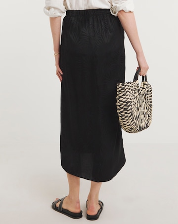 Printed Satin Jacquard Wrap Skirt