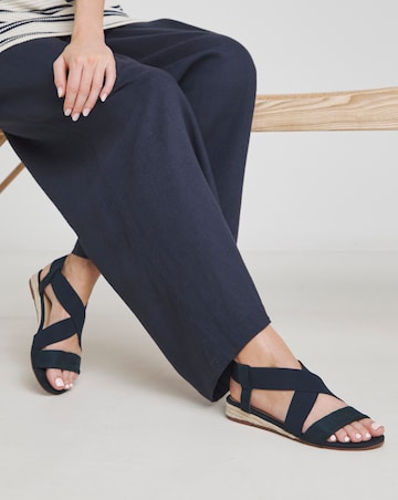 Dia Elasticated Low Wedge Espadrilles - Ultra Wide Fit (EEEEE)