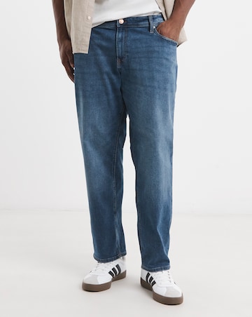 Jack & Jones Loose Tapered Fit Mike Jeans in Mid Blue