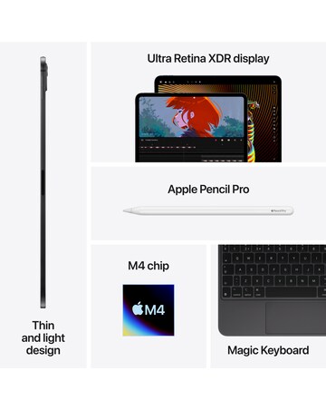 Apple iPad Pro (M4, 2024) 11inch Ultra Retina XDR Wi-Fi 512GB - Space Black