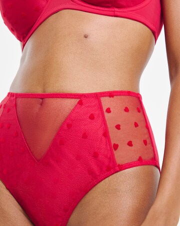 Pretty Secrets (2 Pack) Hannah Heart Full Brief Knickers Red/Black