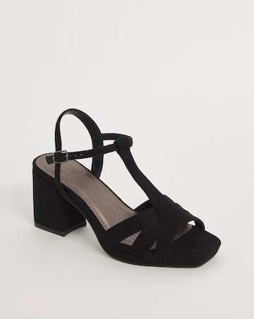 Donna T Bar Platform Sandal - Wide Fit (E)
