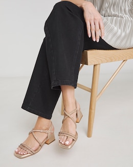 Nairobi Heeled Diamante Strappy Sandals - Wide Fit (E)