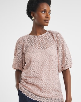 Bubble Sleeve Lace Top