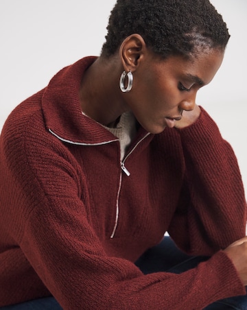 Wine Half Zip Jumper