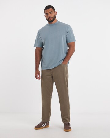 Relaxed Fit Acid Wash T-Shirt- Steel Blue