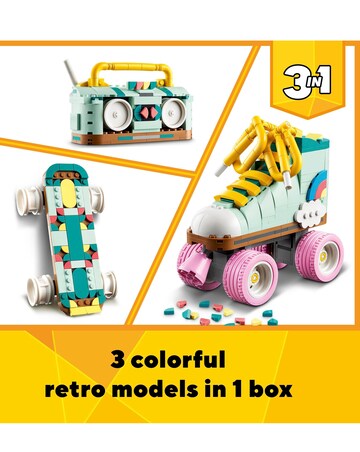 LEGO Creator 3in1 Retro Roller Skate & Toy Skateboard 31148