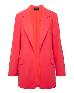 Coral Linen Edge to Edge Blazer