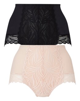 MAGISCULPT Firm Control (2 Pack) Tummy Control High Waist Briefs Blush/Black
