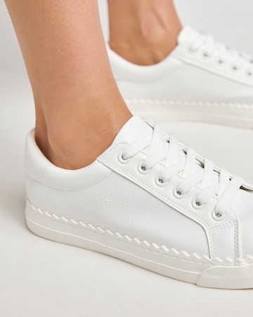 Janey Scalloped Edge Lace Up Trainer - Extra Wide Fit (EEE)