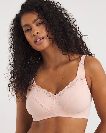Pretty Secrets (2 Pack) Non Wired Cotton Rich Bras (B-G) White/Blush