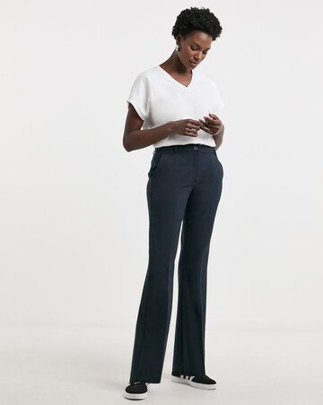 Navy Tailored Bootcut Trousers with stretch