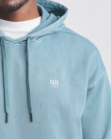 Union Garment Dyed Relaxed Fit Hoodie- Blue