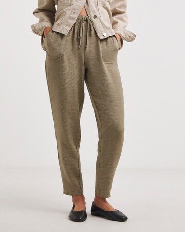 Truffle Herringbone Tapered Pull On Trouser