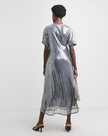 Sequin Twist Front Dress