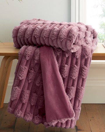 Bianca Carved Faux Fur Throw