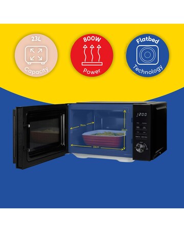 Russell Hobbs 23 Litre Black Flatbed Digital Microwave