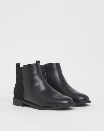 Ruth Classic Mixed Material Ankle Boots - Extra Wide Fit (EEE)